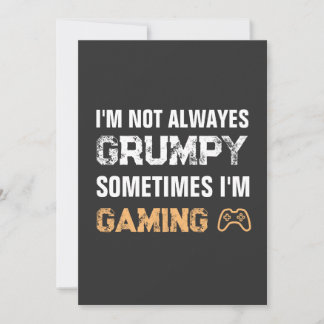 Invitation Citation de jeu amusante du joueur grumpy