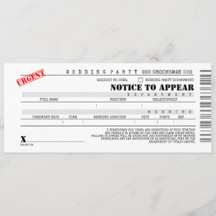 Invitation Citation de police Grossiste Best Man Fun Proposit