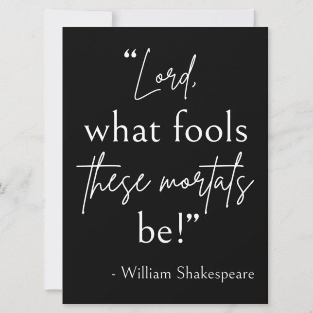 Invitation Citation de Shakespeare - Mal mortels II (Devant)