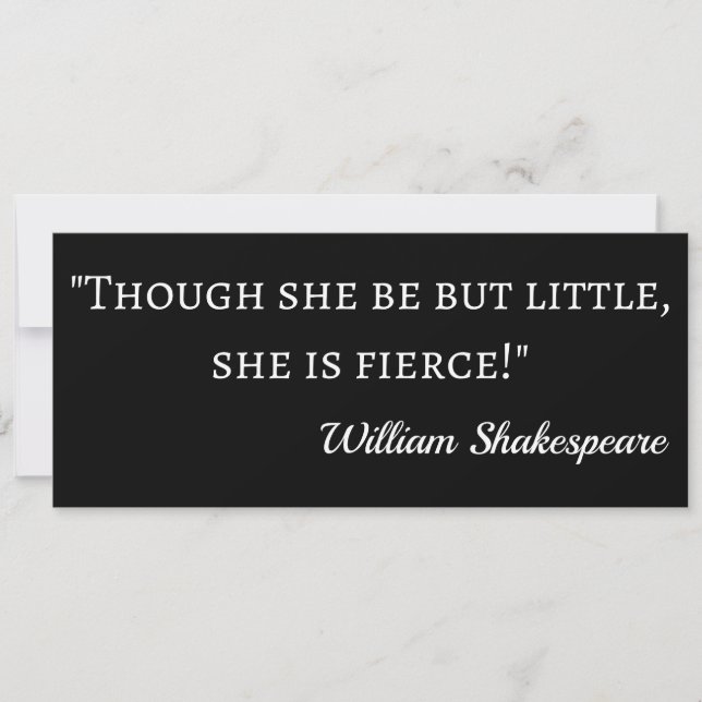 Invitation Citation de Shakespeare - Peu mais Fierce I (Devant)