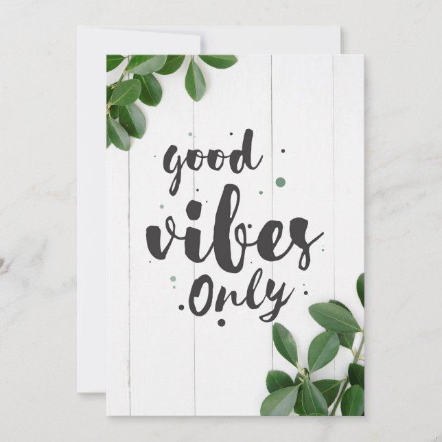 Invitation Citation du bonheur Good Vibes uniquement (Devant)