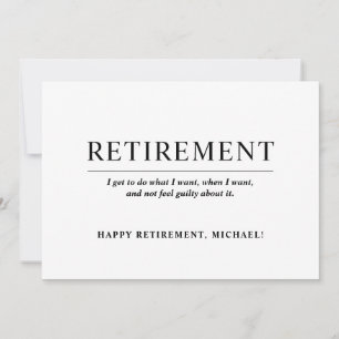 Invitation Citation simple Parti de retraite noir et blanc