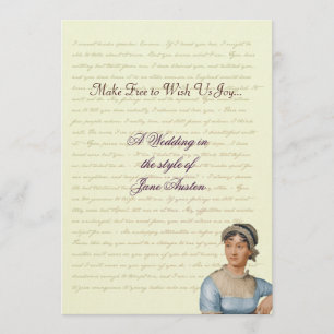 Invitation Citations de célébration Mariage Jane Austen