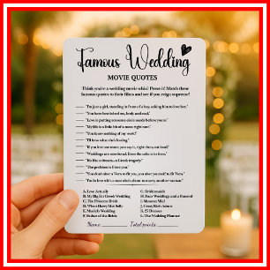 Invitation Citations de films de mariage célèbres Jeux de fêt
