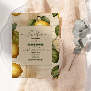 Invitation Citron Baby shower Eté Aquarelle Citrus