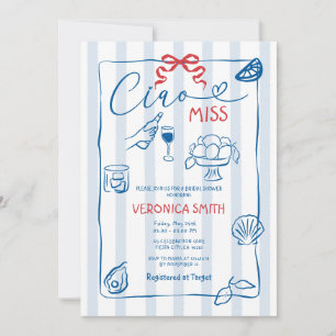 Invitation Citron bleu Italie Ciao Miss Fête des mariées