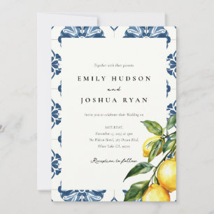 Invitation Citron Citrus Positano Mariage italien