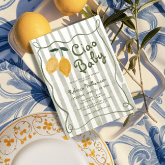 Invitation Citron Italien Amalfi Sexe Baby shower Neutre Dans