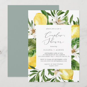 Invitation Citron Jardin moderne Couples Douche