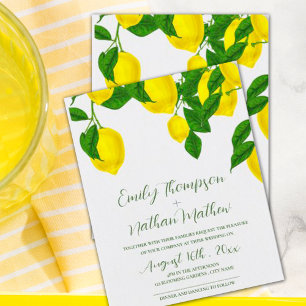 Invitation Citron légèrement brillant Citrus jaune Mariage In