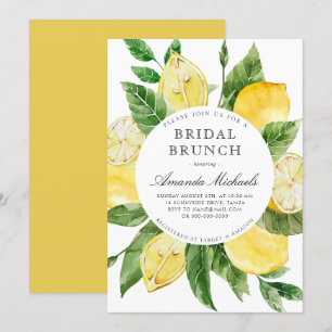 Invitation Citron Méditerranée Jaune Bridal Brunch Douche