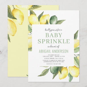 Invitation Citron moderne Citrus Baby Sprinkle Aquarelle 