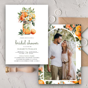 Invitation Citronnade Citrus Orange Pot Mason pour Enterremen