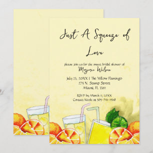Invitation Citronnade Squeeze of Love Citron Fête de Mariage