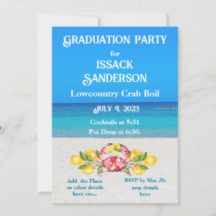 Invitation Citrons Crabe rouge Basse-Pays Fête de graduation
