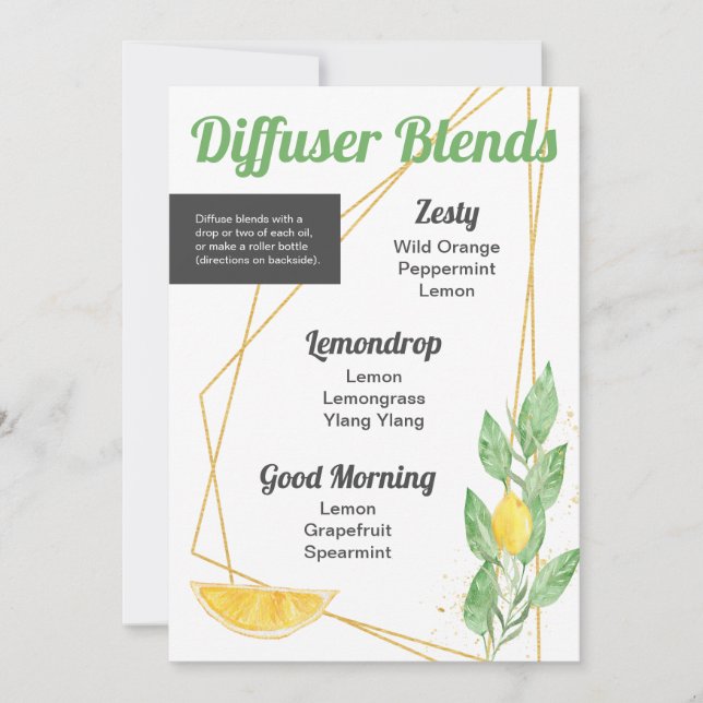 Invitation Citrons et Feuilles Essential Oil Blondolets (Devant)