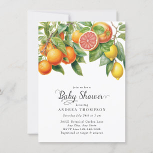 Invitation Citrons orange   Agrumes   BABY SHOWER