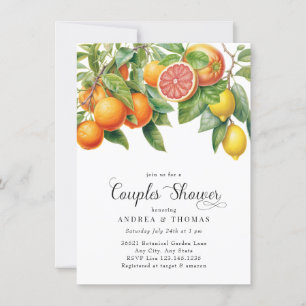 Invitation Citrons orange   Agrumes   Douche Couples