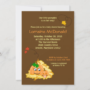 Invitation Citrouille 5x7 Automne Automne Baby shower Invitat
