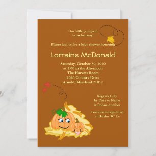 Invitation Citrouille 5x7 Automne Automne Baby shower Invitat