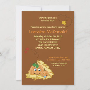 Invitation Citrouille 5x7 Automne Automne Baby shower Invitat
