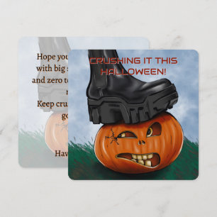Invitation Citrouille à texte personnalisé Edgy Halloween Cru