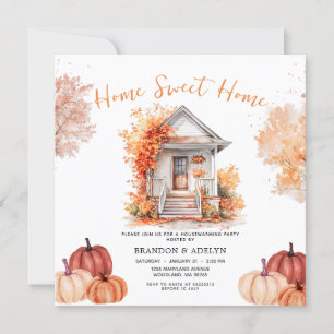 Invitation Citrouille Accueil Sweet Home Fleurs d'automne