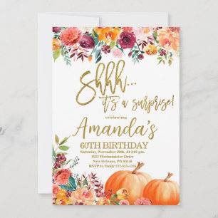 Invitation Citrouille Anniversaire, Chut c'est une fête d'aut