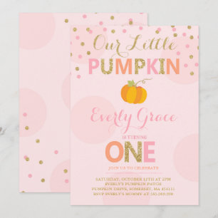Invitation citrouille Anniversaire Citrouille or r