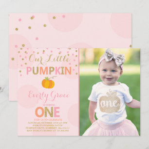Invitation citrouille Anniversaire Citrouille or r