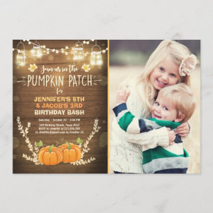 Invitation Citrouille Anniversaire de l'invitation patch Twin