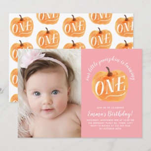 Invitation Citrouille Automne Automne Premier Anniversaire In