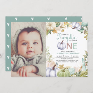 Invitation Citrouille Automne Automne Premier anniversaire In