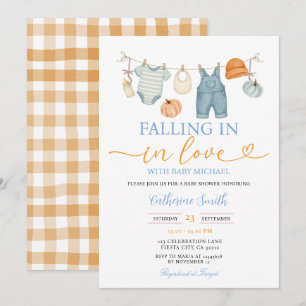 Invitation Citrouille Automne Baby shower Vêtements pour bébé