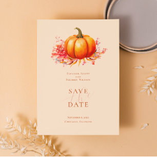 Invitation Citrouille Automne Mariage Botanique Enregistrer L