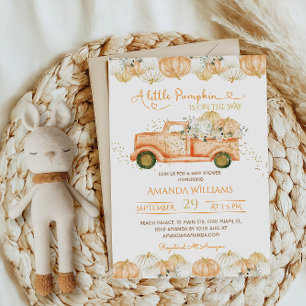 Invitation Citrouille Automne Récolte Orange Baby shower Invi