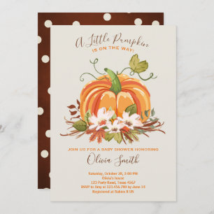 Invitation citrouille Baby shower Automne Automne 