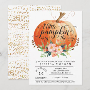 Invitation citrouille Baby shower - Baby shower d'