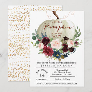 Invitation Citrouille Baby shower - Baby shower d'
