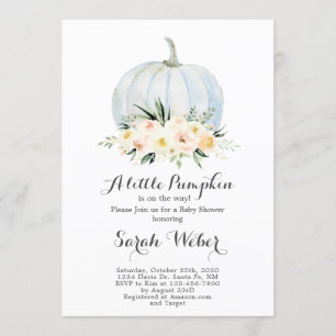 Invitation citrouille baby shower d'automne