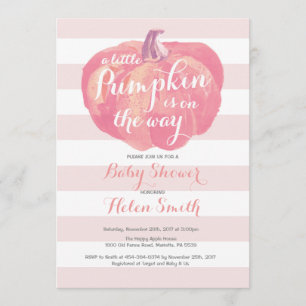 Invitation citrouille Baby shower fille