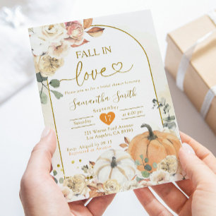 Invitation Citrouille blanc Boho chute en Fête des mariées d'