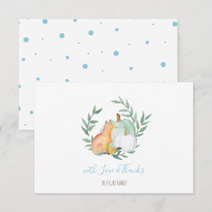Invitation Citrouille Blue Fox Merci bois 