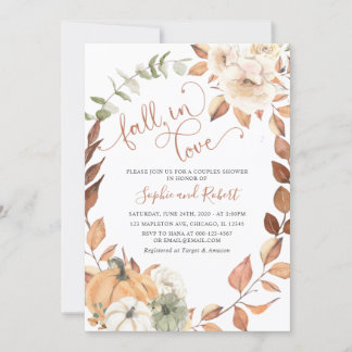 Invitation Citrouille Chute d'amour Automne Couples nuptiaux