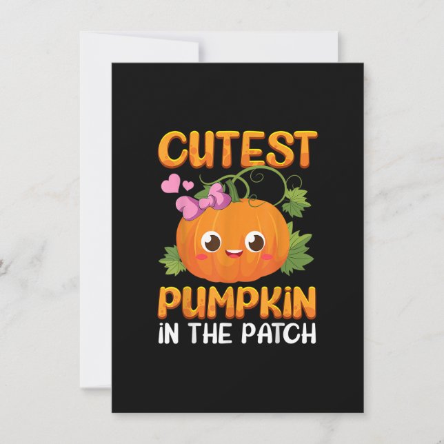 Invitation Citrouille Cutest Dans Le Patch Drôle Halloween Me (Devant)