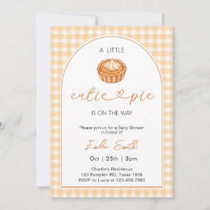 Invitation Citrouille Cutie Pie Automne En vichy Baby shower