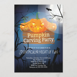 Invitation Citrouille d'amusement de Spooktacular découpant