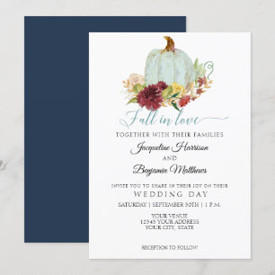 Invitation Citrouille d'aquarelle de la marine russe Floral d