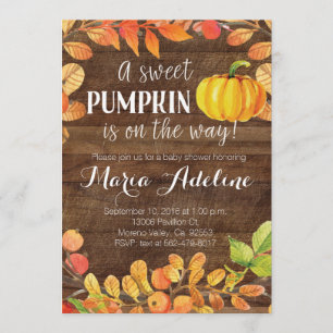 Invitation Citrouille d'automne Baby shower