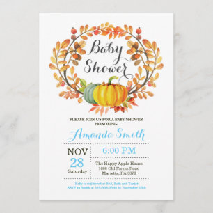 Invitation Citrouille d'automne Baby shower d'invitation